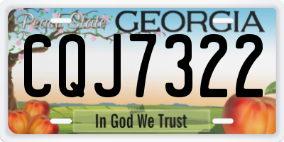 GA license plate CQJ7322