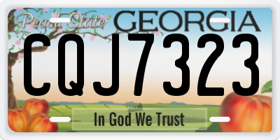 GA license plate CQJ7323