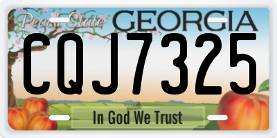 GA license plate CQJ7325