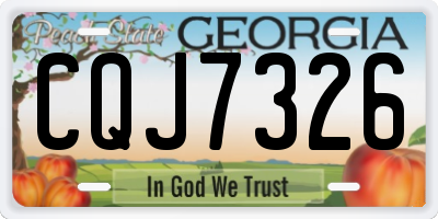 GA license plate CQJ7326