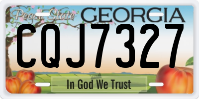 GA license plate CQJ7327