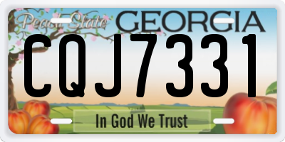 GA license plate CQJ7331