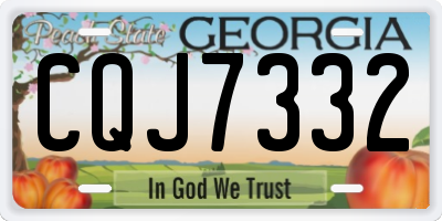 GA license plate CQJ7332