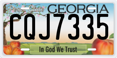 GA license plate CQJ7335