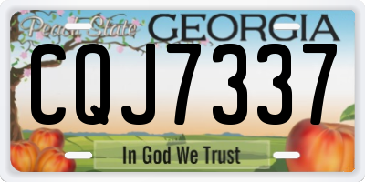 GA license plate CQJ7337