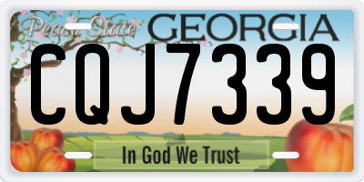 GA license plate CQJ7339
