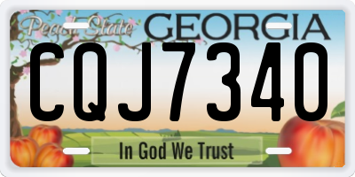 GA license plate CQJ7340