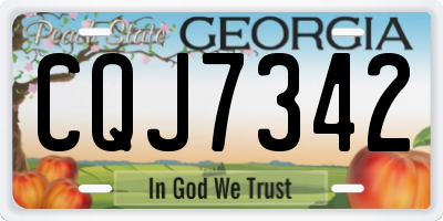 GA license plate CQJ7342