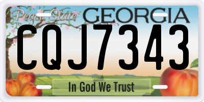 GA license plate CQJ7343