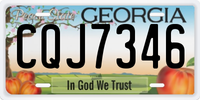 GA license plate CQJ7346