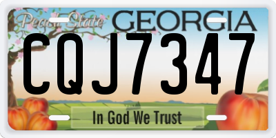 GA license plate CQJ7347