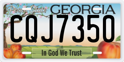 GA license plate CQJ7350