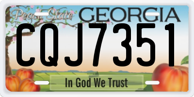 GA license plate CQJ7351