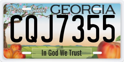 GA license plate CQJ7355