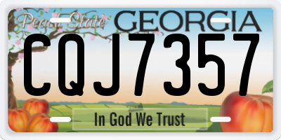 GA license plate CQJ7357