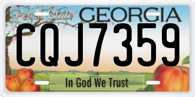 GA license plate CQJ7359