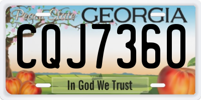 GA license plate CQJ7360