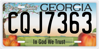 GA license plate CQJ7363
