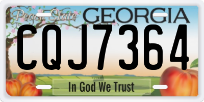 GA license plate CQJ7364