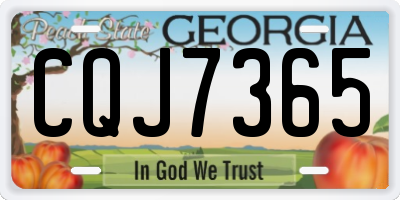 GA license plate CQJ7365