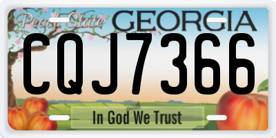 GA license plate CQJ7366