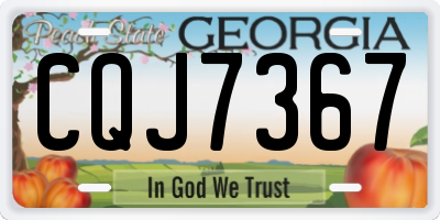 GA license plate CQJ7367