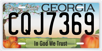 GA license plate CQJ7369