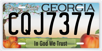 GA license plate CQJ7377