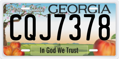 GA license plate CQJ7378