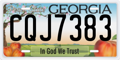 GA license plate CQJ7383