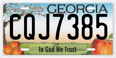 GA license plate CQJ7385