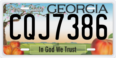 GA license plate CQJ7386