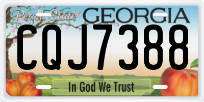 GA license plate CQJ7388