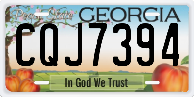 GA license plate CQJ7394