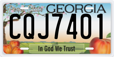 GA license plate CQJ7401