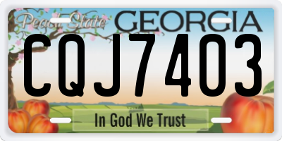 GA license plate CQJ7403