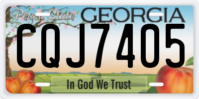 GA license plate CQJ7405