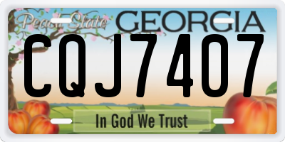 GA license plate CQJ7407