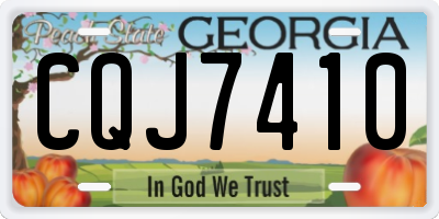 GA license plate CQJ7410