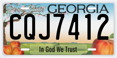 GA license plate CQJ7412
