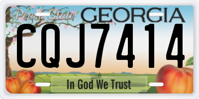 GA license plate CQJ7414