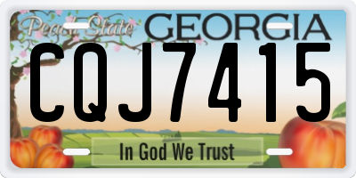 GA license plate CQJ7415