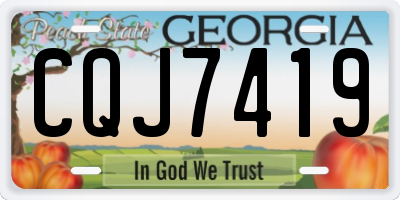 GA license plate CQJ7419