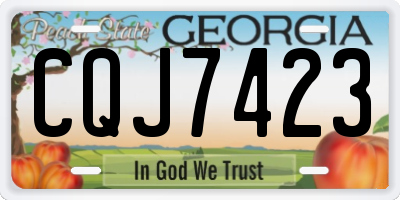 GA license plate CQJ7423