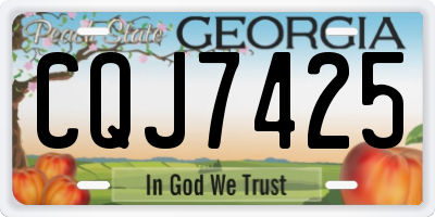 GA license plate CQJ7425
