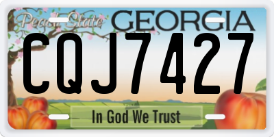 GA license plate CQJ7427