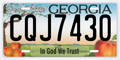 GA license plate CQJ7430