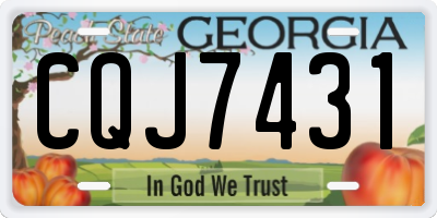 GA license plate CQJ7431