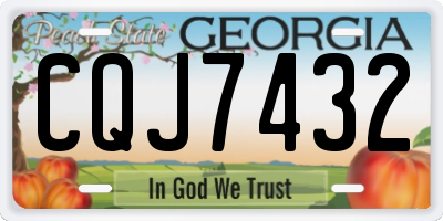 GA license plate CQJ7432