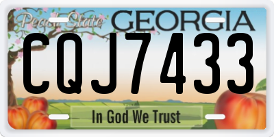 GA license plate CQJ7433